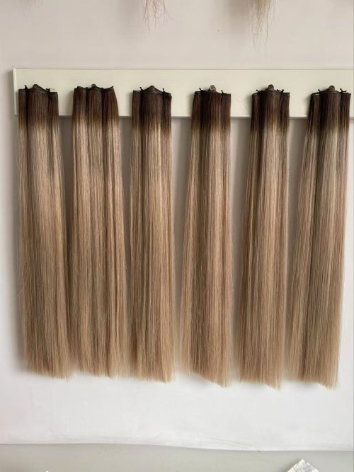 factory price Handmade Genius hand tied weft hair straight weft extensions