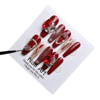 Queen long nails press on nails factory design hand painted salon quality Handmade press on nails